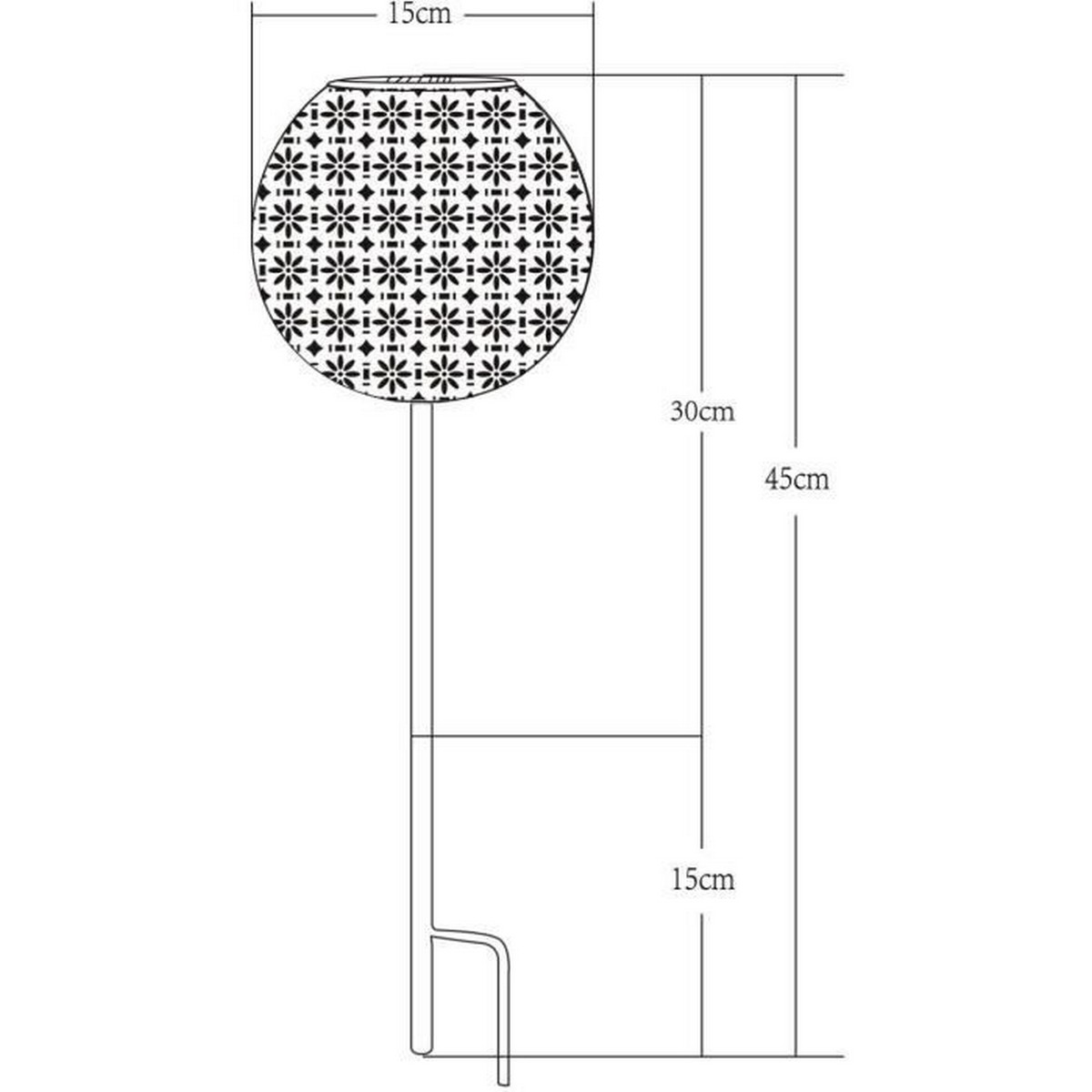 Solcellelampe Galix Retro Metal 15 x 45 cm Indretning
